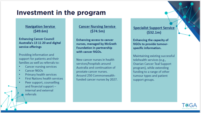 The investment in the Australian Cancer Nursing and Navigation Program