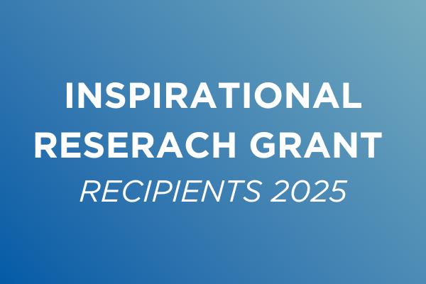 Text Inspirational Research Grant recipients 2025 on blue gradient background